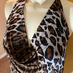 Leopard print halter  dress